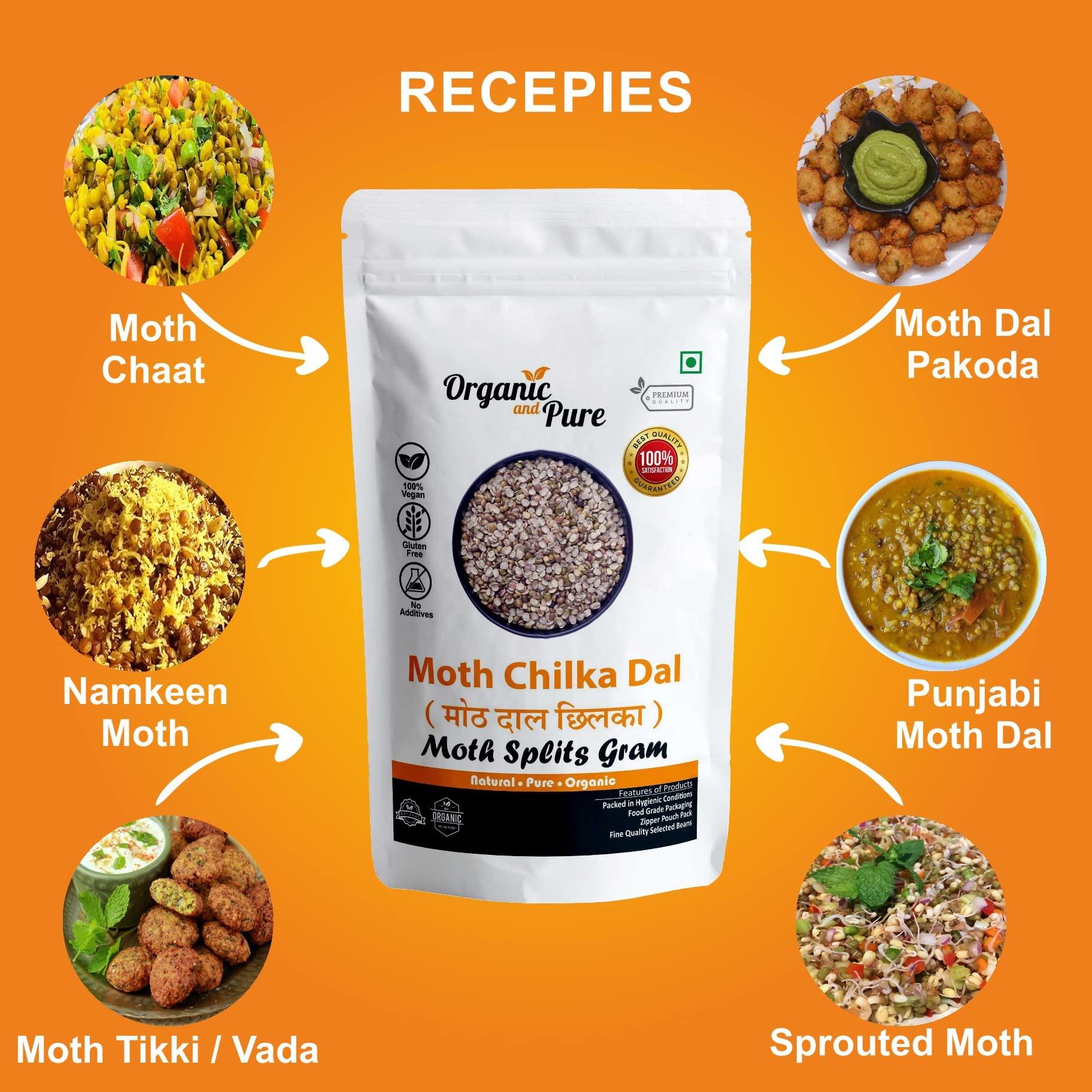 Organic and Pure Organic and Pure Moth Ka Mogar | Matki Mogar Split 1800g(900gx2)