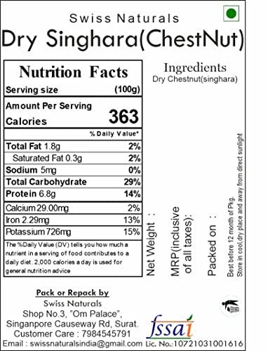 Swiss Naturals Swiss Naturals Dried Chestnut/Dry Singhara/Singhada, 250g