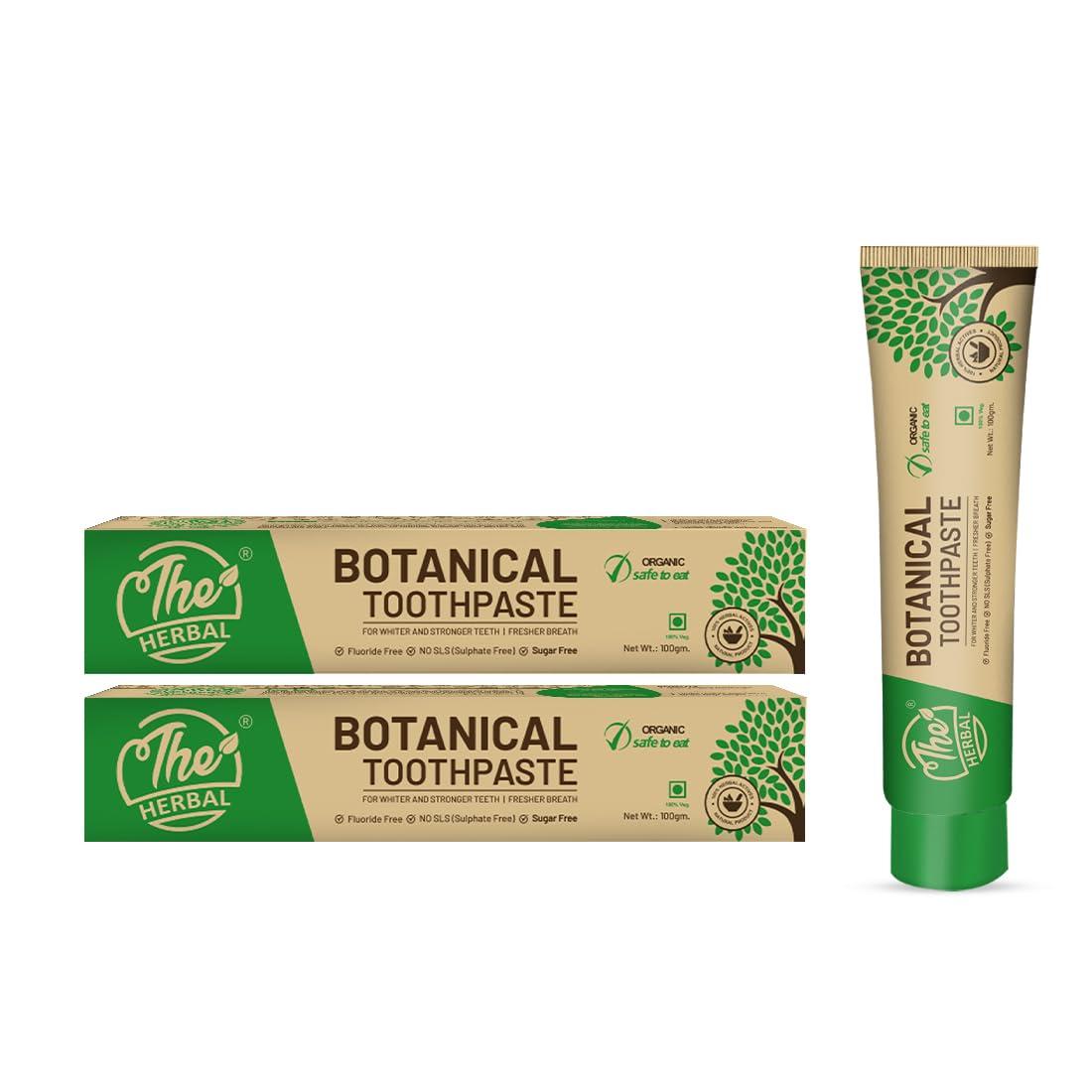 The Herbal The Herbal Botanical Oral Care & Toothpaste 100g | 100% Herbal Actives | Best Toothpaste For Whitening Teeth, Stronger Teeth and Fresh Breath | SLS & Fluoride Free Toothpaste For Adults | Pack of 2