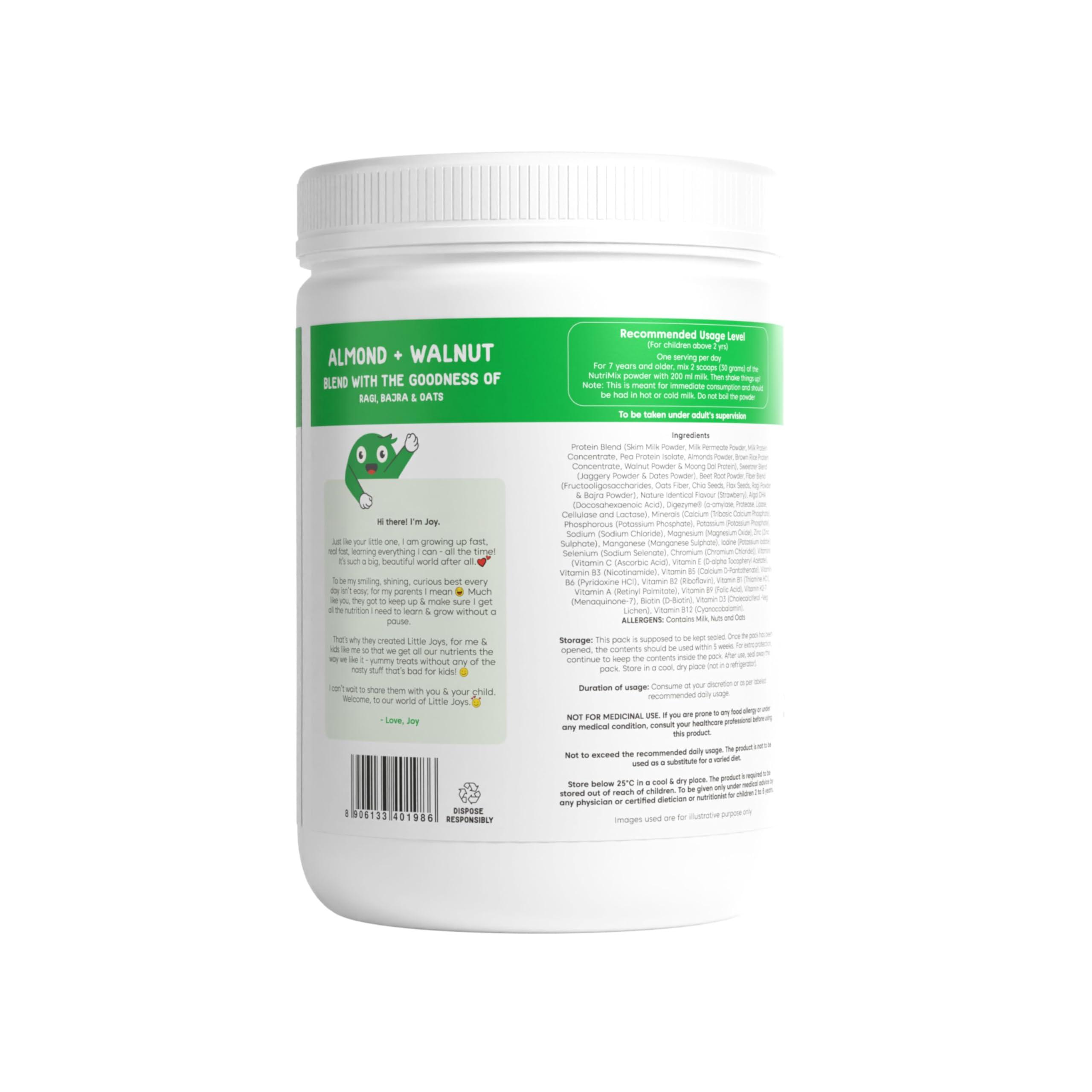 Little Joys Little Joys Nutrimix Nutrition Powder 350g | 2-6 Years | No Refined Sugar | Supports Healthy Growth & Boosts Immunity | With Ragi, Bajra, Almonds & Oats | Strawberry Flavour