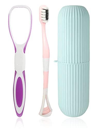 Deriz Deris Pack of 3 (Toung Cleaner + Tooth Brush + Capsule Holder) Healthy Oral Care mouth freshener combo of 3