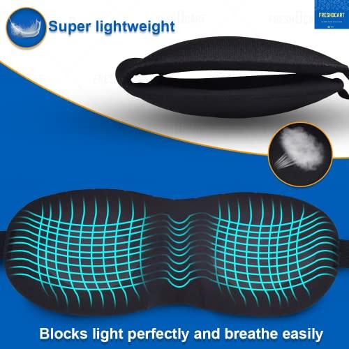 FreshDcart FreshDcart Polyester Super Soft Meditation Mask Black Eye Vision & Smooth Travel Band For Sleep Eye In Day/Night For Men Women Boys Girls (Fdc-Black)