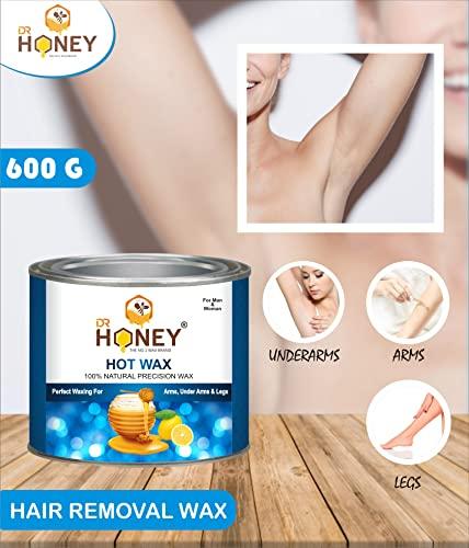 DR HONEY DR HONEY hot wax 600 gram milky and soft wax Hair Removal Wax For Arms, Legs, Chest, Back, and Full Body | Men & Women | Tan Removal | Oily to Normal Skin (600 gram) (Pearl)