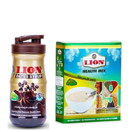 Lion Dates Lion Date Syrup 1kg, King Dates 500g, Chocodates 250g & Healthmix 500g | Mom & kid Combo | Healthy Snacks