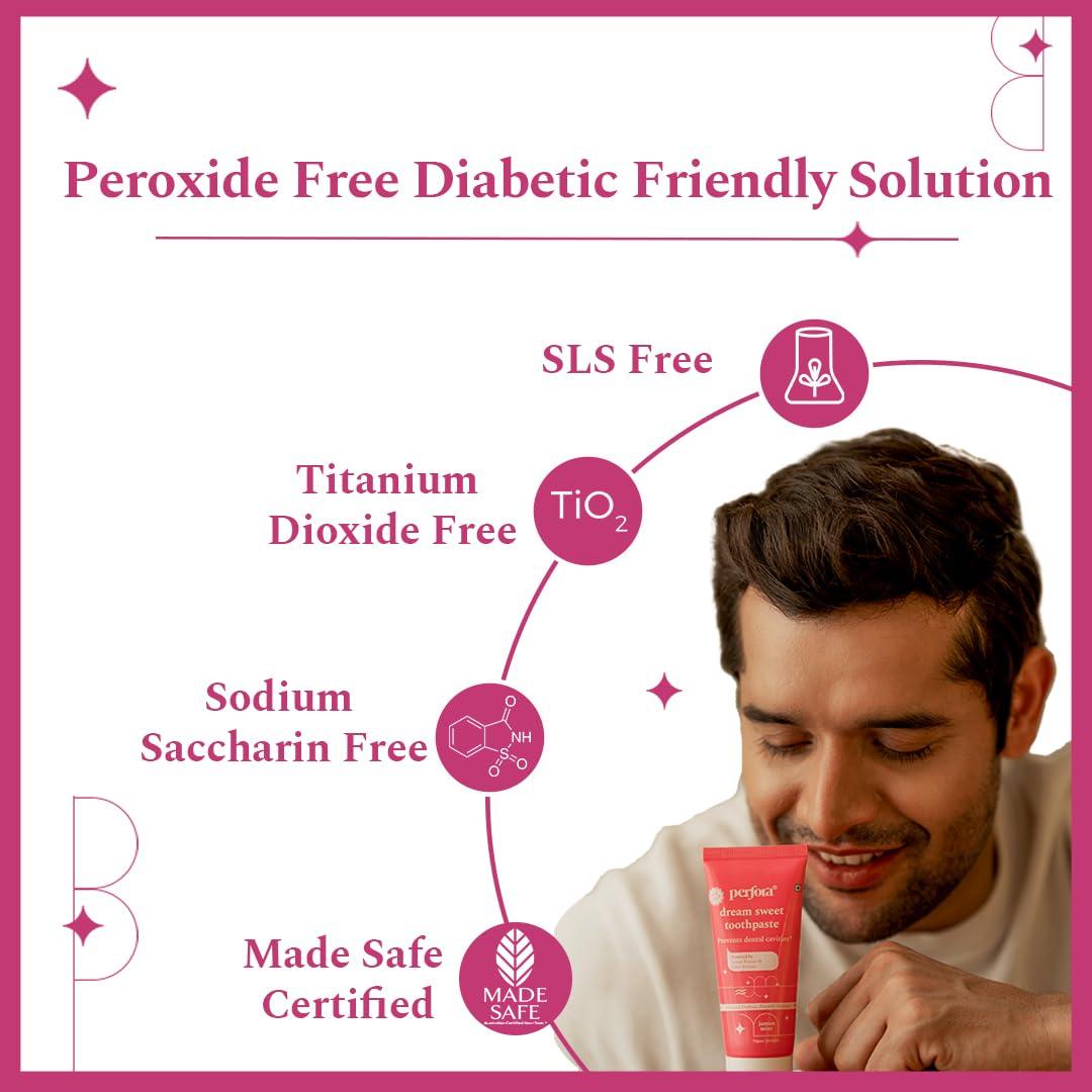Perfora Perfora Oral Health Diabetics Special Toothpaste for Adults - 75 gms (Pack of 3) | Sugar Free | Cavity Protection Diabetic Friendly Tooth Gel | Made Safe Certified | Vegan-Friendly |Jamun Mint