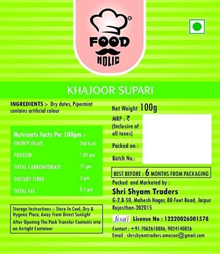FOODHOLIC FOODHOLIC Gulab brand Khajur Supari Mouth Freshener (Dried Date) (100 GR)