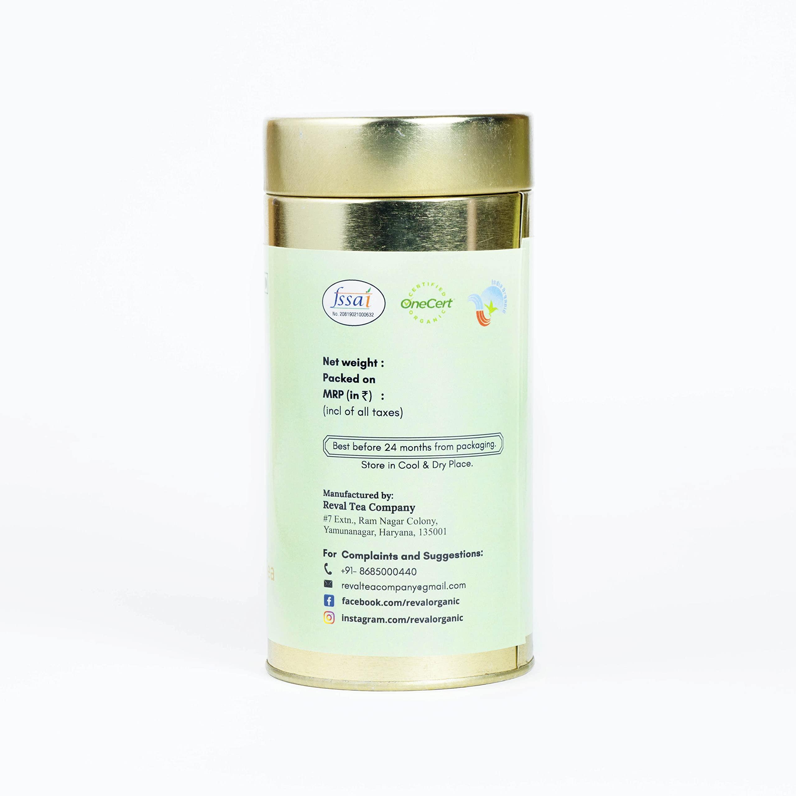 Reval Reval Long Leaf Organic Green Tea | Immunity Boosting | Detoxifier | Belly Fat Reducer | Aromatic and Delicious | 75gm