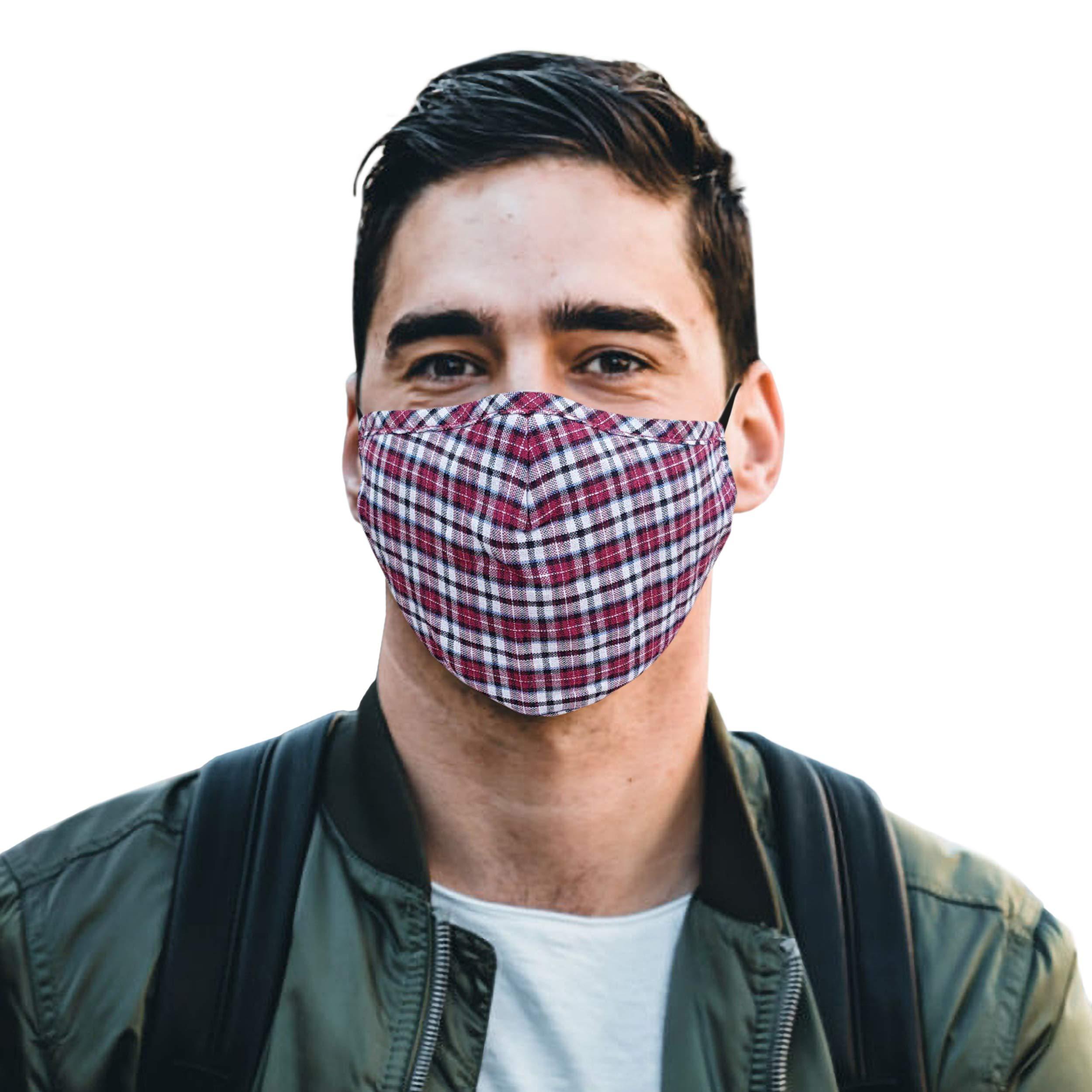 VRITRAZ VRITRAZ Print Reusable Washable PM 2.5 Anti Pollution Activated Carbon Dust Face Mask with Breathing Valve Red White