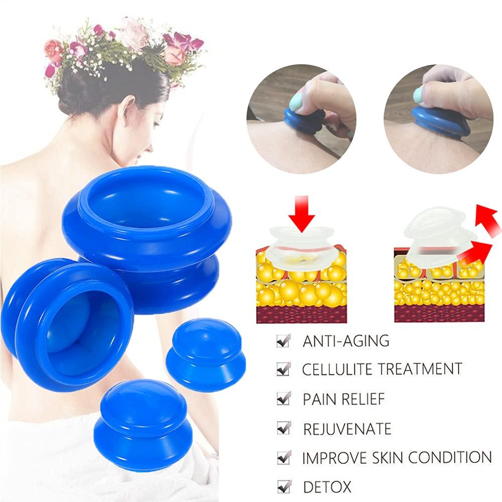 CFHBF CFHBF 4 Size Cupping Therapy Sets Silicone - Cupping Therapy Professional Studio And Home Use Cupping Set,Stronger Suction Best For Myofascial Massage,Anti Cellulite,Muscle,Nerve,Joint Pain Relief