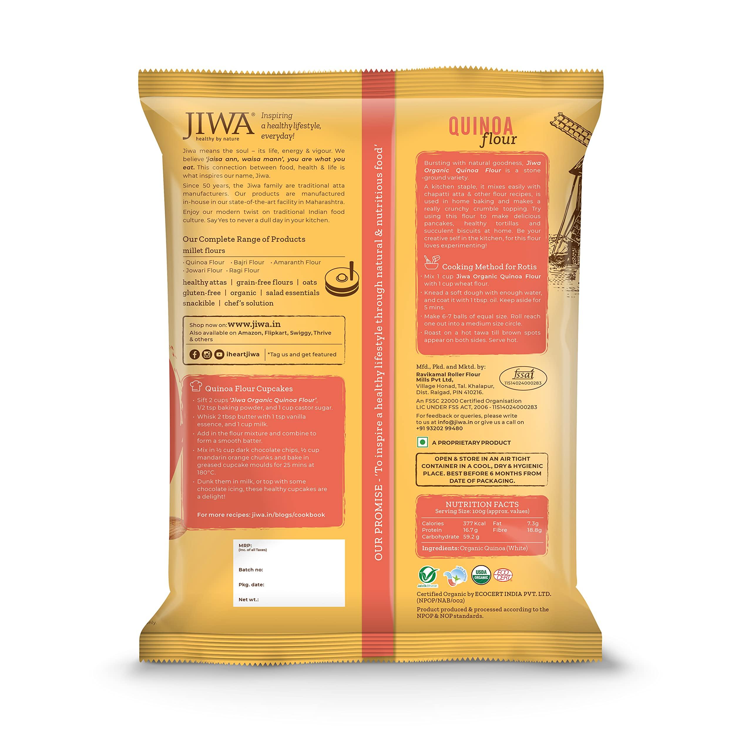 JIWA healthy by nature JIWA healthy by nature Organic Pearl Barley, 1 kg, Certified Organic & Organic Quinoa Flour, 900 g (Certified Organic & Gluten Free)