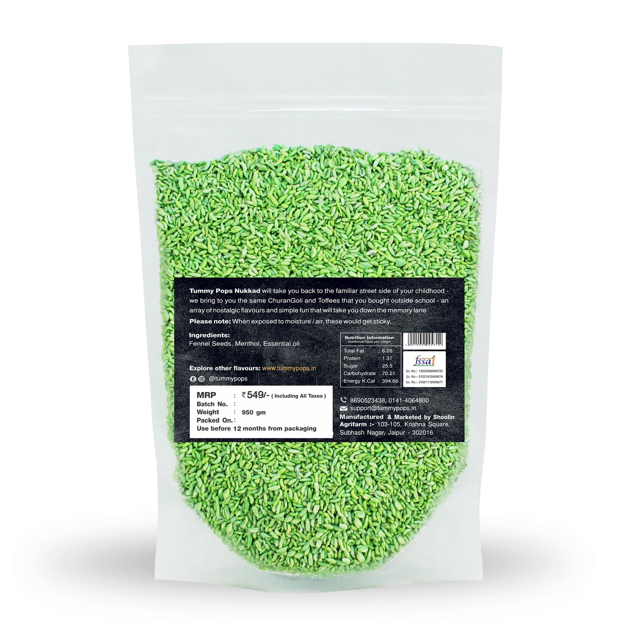 Tummy Pops Tummy Pops Green Sweet Meethi Saunf-950 Grams Pouch After Meal Digestives Mukhwas,Premium Handmade Sweet Mouth Fresheners,Sweet Mukhwas,Saunf Big Churi Sweet Sauf Hygienically Prepared & Packed