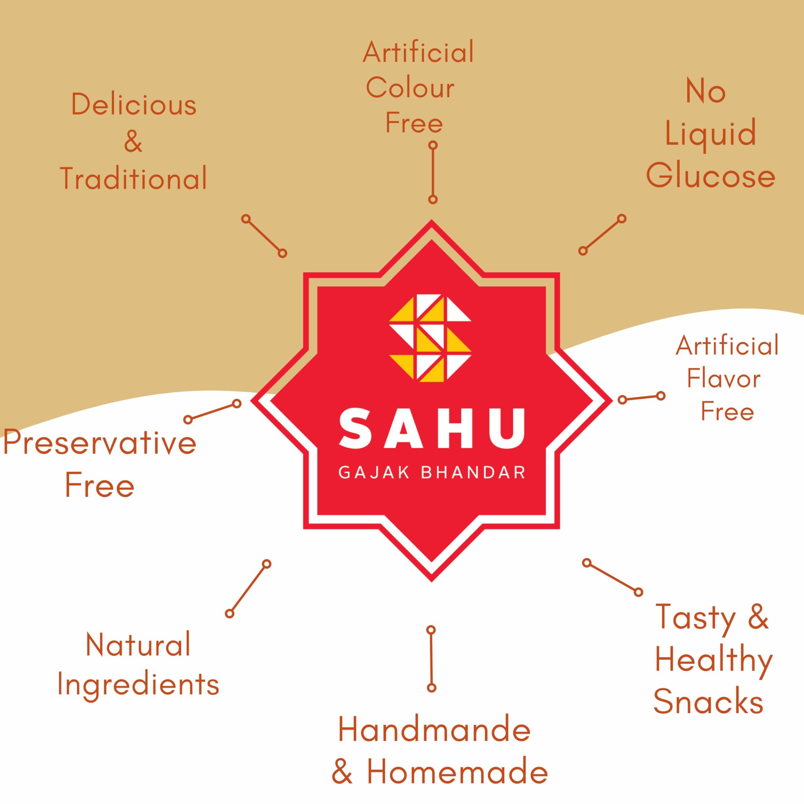 SAHU GAJAK BHANDAR SAHU GAJAK BHANDAR Cham Cham Gajak - 500g | Malai Gazak | Sesame Sweets | Gajjak Burfi | Til Ki Barfi | Indian Gachak Mithai | Till Burfee