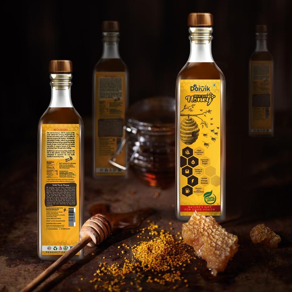 DAIVIK DAIVIK ORGANIC 100% PURE NATURAL WILD ROCK HONEY/SHAHAD/MALAI THEAN - 750G