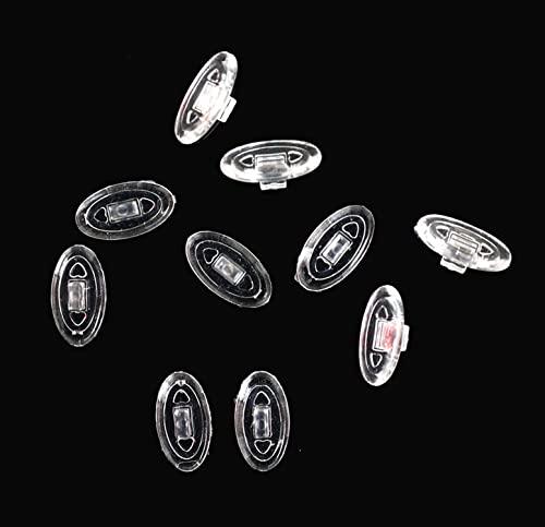HeCheng Clear Rubber Silicon Clip On Type Nose Pads Pieces Buds for Glasses Sunglasses Frames Reading Eye Wear HNP003 (Clear - 3 Pairs)
