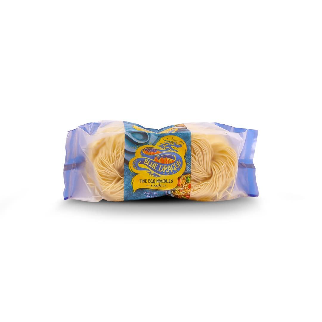 Blue Dragon Blue Dragon Egg Noodle Medium - 300g & Egg Noodle Fine - 300g | No Preservative & Artificial Colors | Eggs, Wheat, Soya Wheat, Peanuts And Nut | Noodles Packet (Combo of 2)