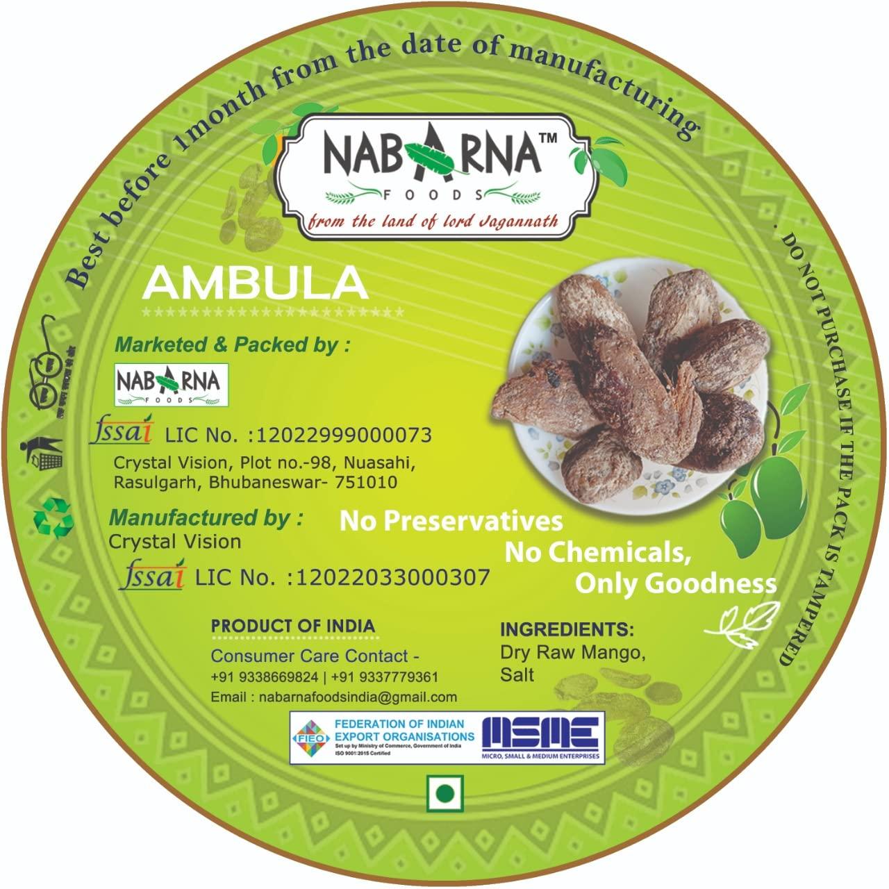NABARNA NABARNA Ambula Dried Salty Mango(200g) - Premium Handmade Vegetarian Snack with Sweet and Salty Flavors - Pure Homemade Taste - Ideal for On-the-Go Snacking and Gatherings