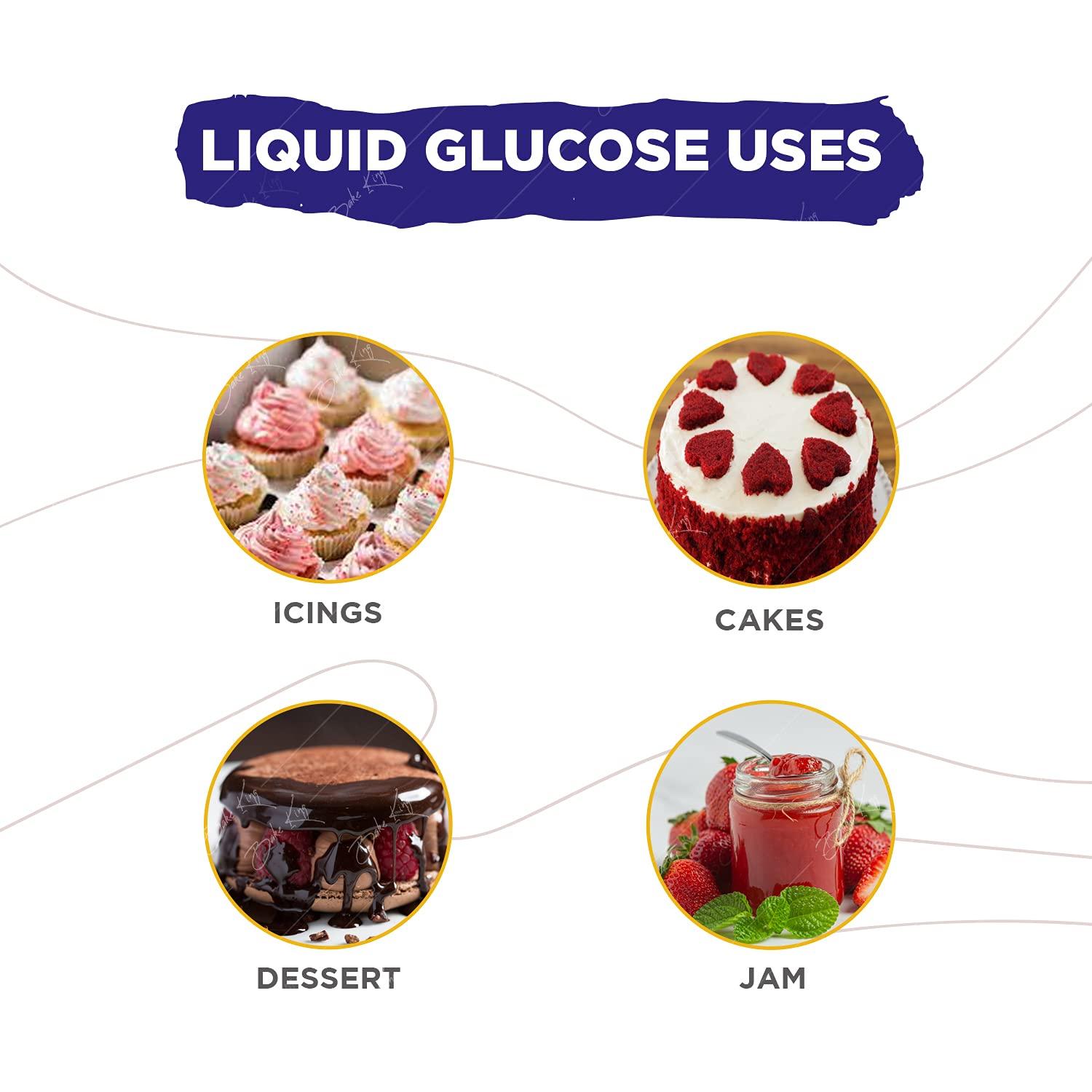 BAKE KING BAKE KING Liquid Glucose 500gm, Liquid Glucose (Syrup) Liquid Glucose for Making Cake and ice Cream, Sweetener for Deserts, Liquid Glucose for Ice Cream, Liquid Glucose 500gm
