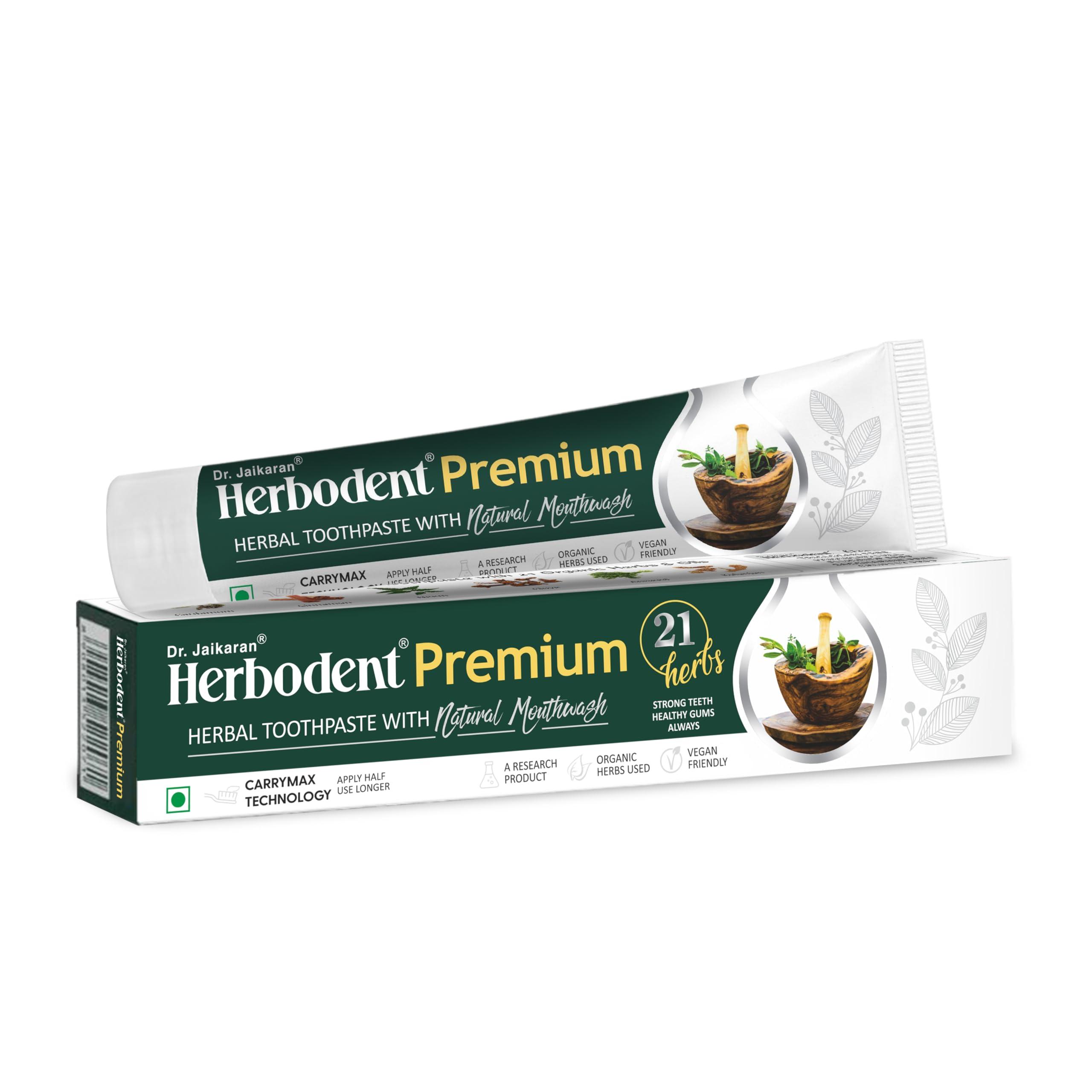 Herbodent Herbodent Premium Gingivitis Prevention Toothpaste-165G Pack Of 1|A Unique Blend Of 21 Herbs Like Neem, Clove, Cinnamon, Cardamom With Natural Mouthwash-No Paraben, No Fluoride, No Saccharin