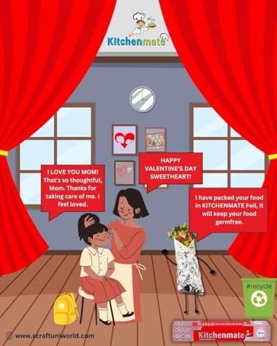 Kitchenmate Kitchenmate 25 m Aluminium Foil for Food Packing, Wrapping, Baking, Storing and Serving, Keeps Food Safe & Flavourful, Microwace Safe Foil Paper for Food Wrap Non Toxic (Pack of 1)