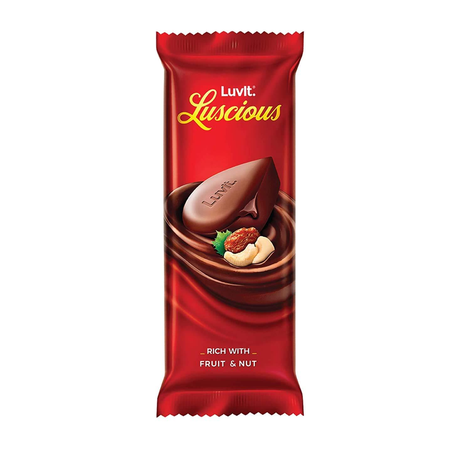 LuvIt. LuvIt. Luscious Fruit & Nut Chocolate Bars | Multipack | Deliciously Smooth Chocolates | Pack Of 20, 46 gm Each