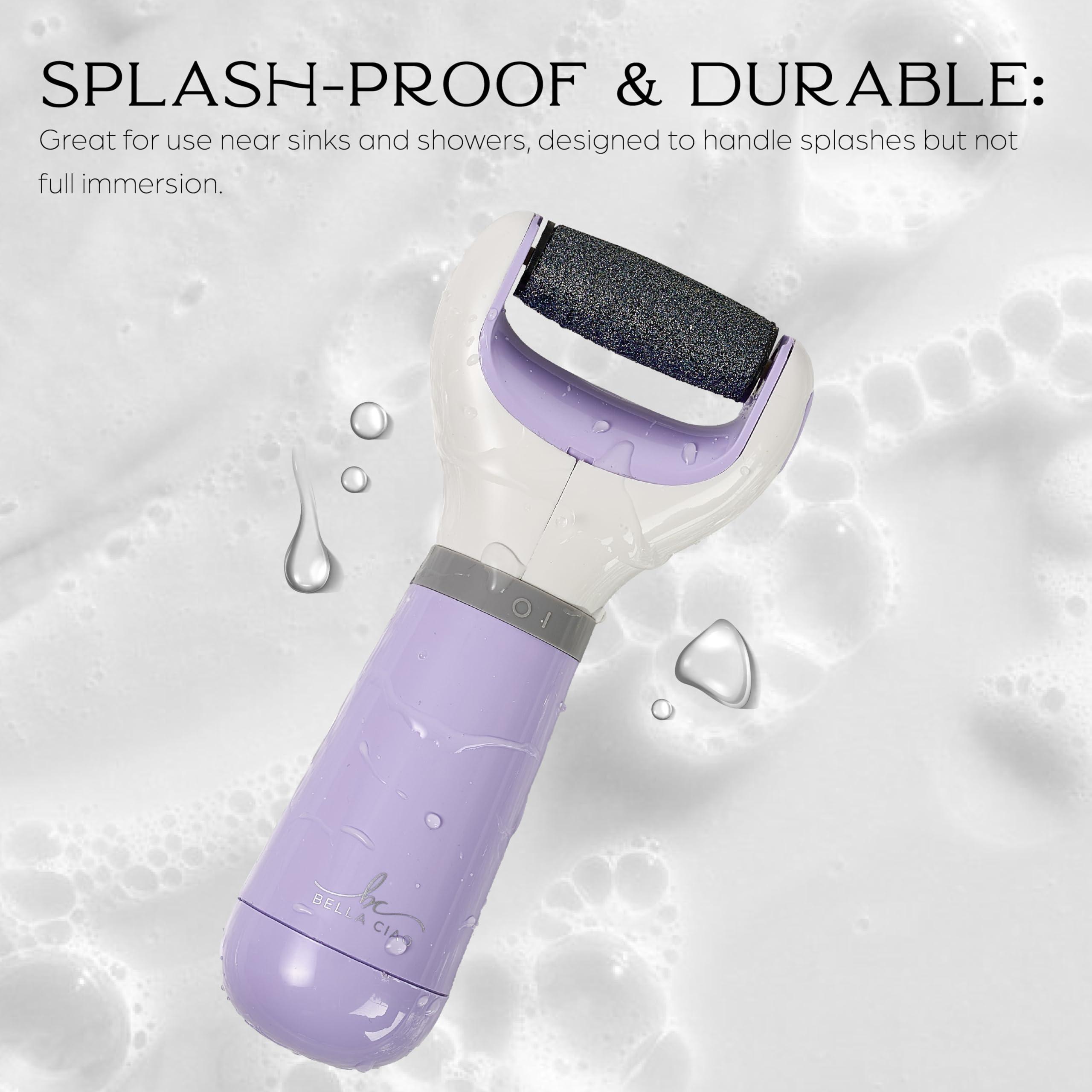 Bella Ciao Bella Ciao Cordless Callus Remover for Feet|Batt Oper 2 Speed Foot Scrubber for Softer Feet|Spinning Pumice Stone for Feet w/LCD Display|Includes an Extra Pumice Head|Foot File, Callous Remover Tool