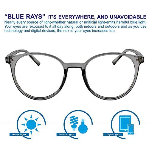 AUGEN AUGEN By Visions India Unisex Spectacles With Blue Cut Lenses & Anti-Glare Coating Which Protects Eyes From Blue Light From Computer, Moble, Tablets, Laptop (Zero Power) (118 Grey)