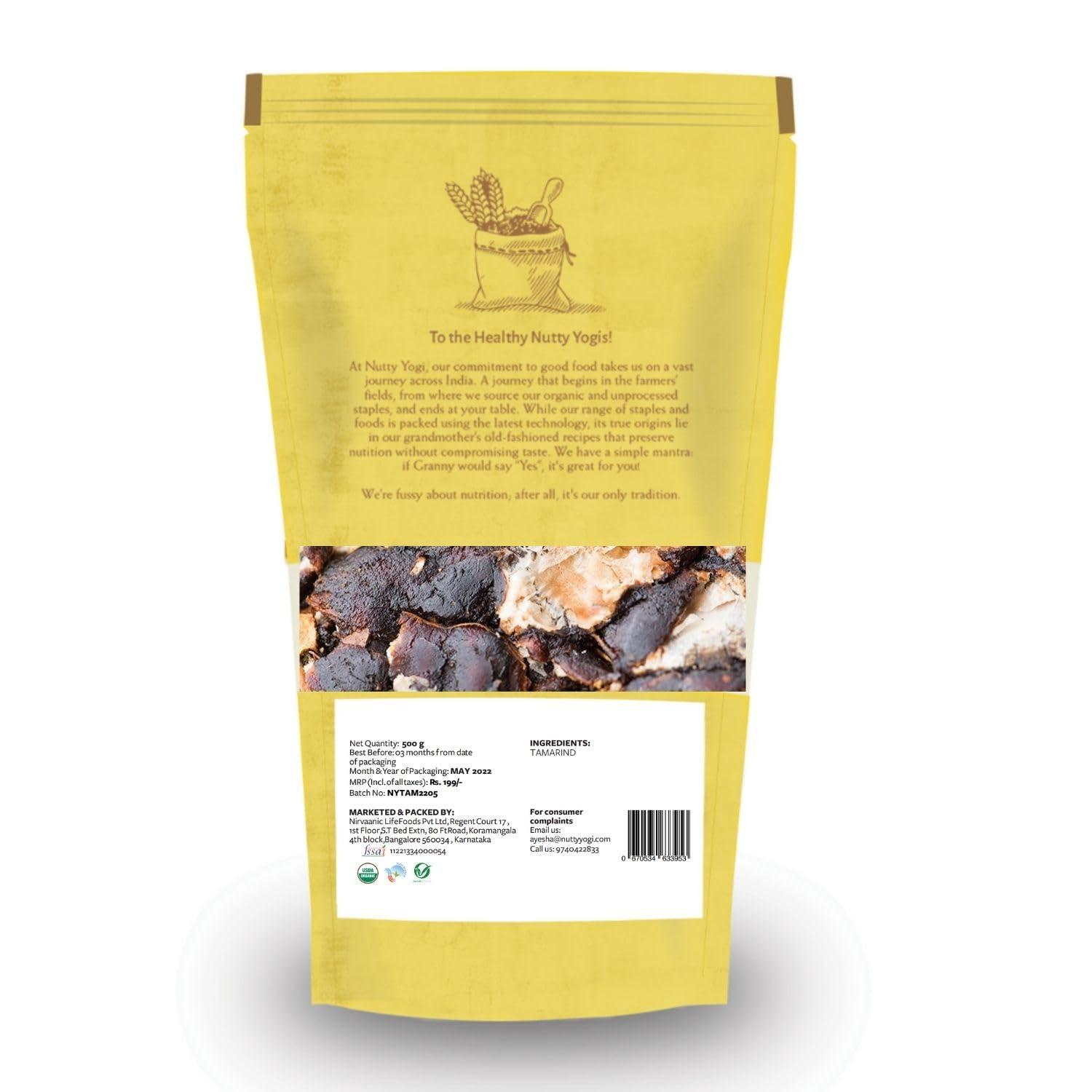 NUTTY YOGI Nutty Yogi Organic Tamarind | Cooking | Natural & Fresh | Ready to Eat | Tamarind Paste for Cooking|500g