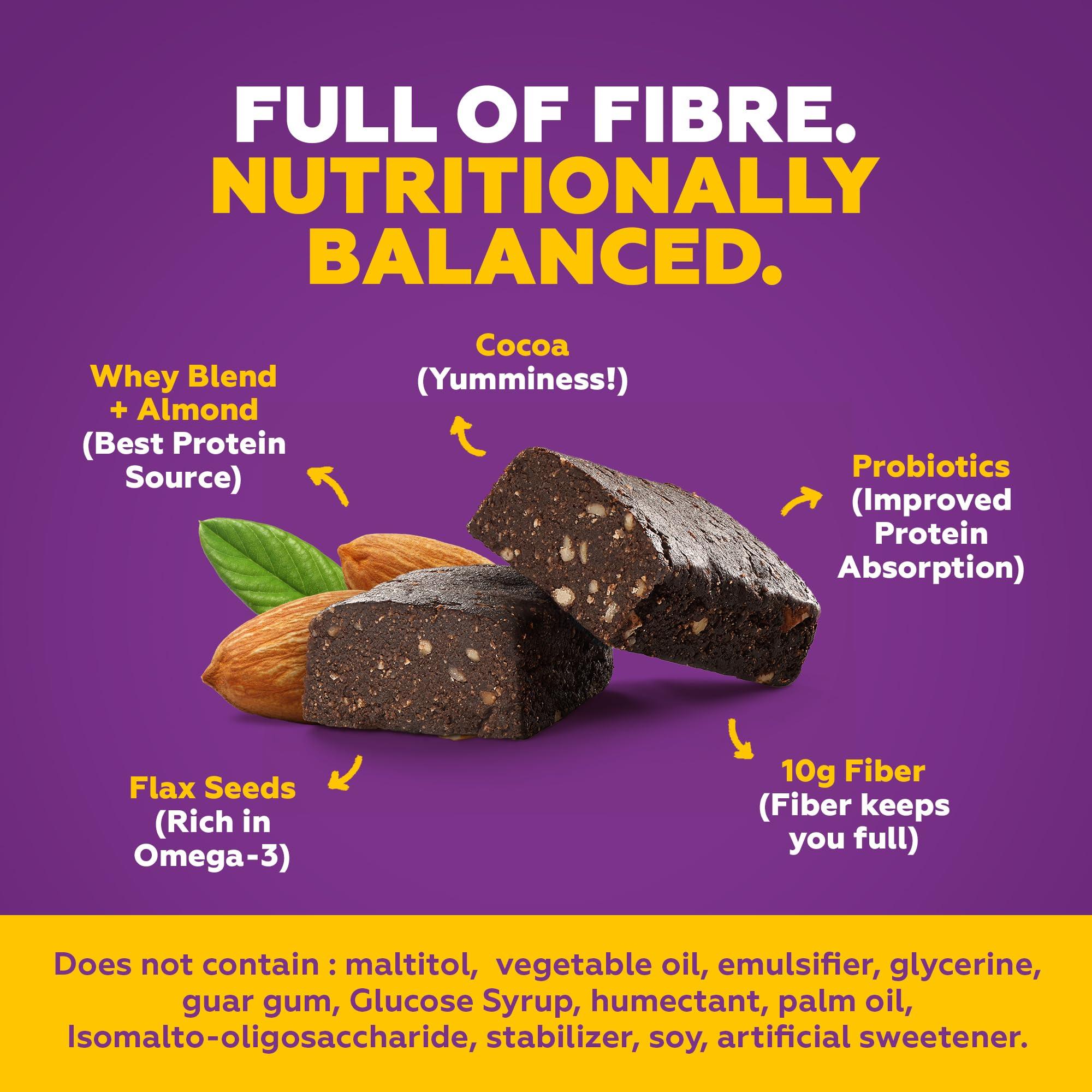 Yogabar Yogabar No Added Sugar 20g Protein Bars | High Protein & Energy Bars | Added Probiotics & Whey | 20g Protein & 10g Fibre Nutrition Bars| Pack of 15 x 70g Each | No Preservatives | Pack of 3