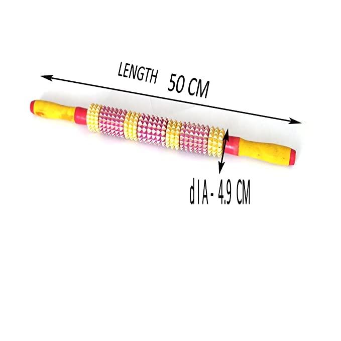 Ariosto Ariosto Belan Shape Wood Acupressure Roller Stick Massager for instant Muscle Pain Relief from sore Muscle || massage stick roller wooden || Massage Stick Roller