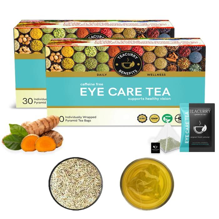 TEACURRY TEACURRY Eye Care Tea (2 Months Pack, 60 Tea Bags) - Helps with Improve Eyesight, Eye Vision, Under Eye Care - Eye Tea