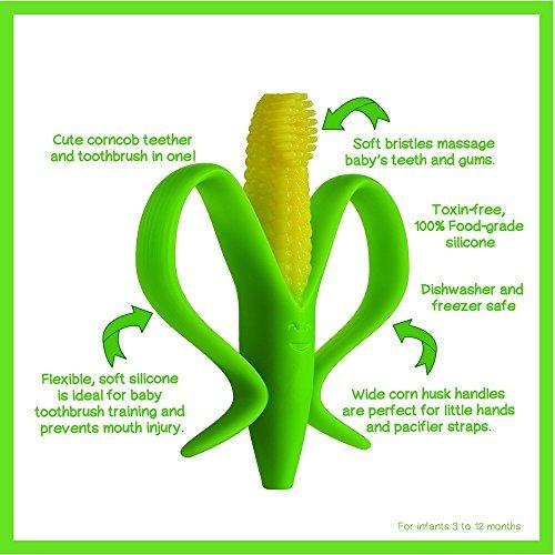 MAPPERZ MAPPERZ Baby Banana - Corn Cob Toothbrush, Training Teether Tooth Brush for Infant Baby and Toddler