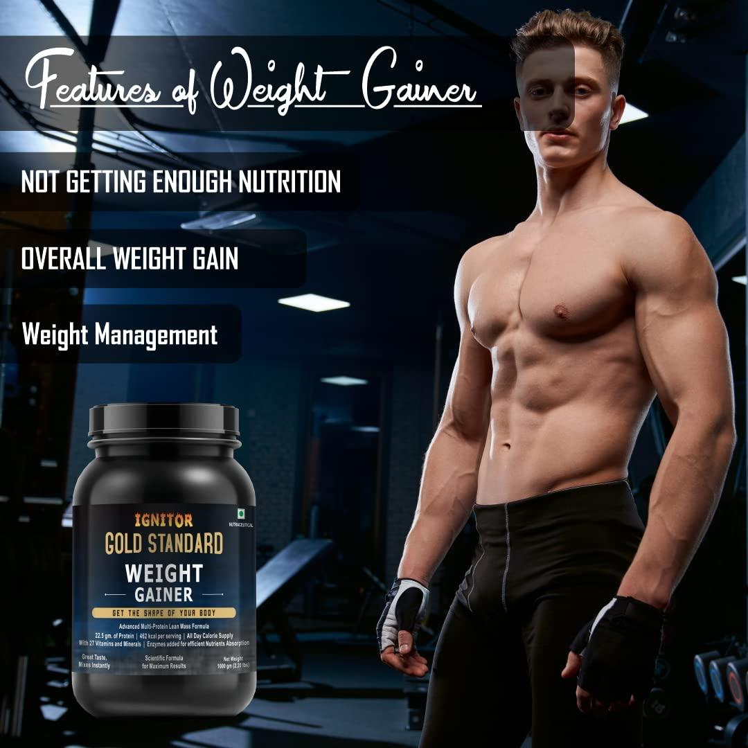 IGNITOR IGNITOR WEIGHT GAINER Protein Powder | Enriched with Vitamins & Minerals | High Protein | High Calorie | Weight Gainer | 1 kg (Chocolate flavor)