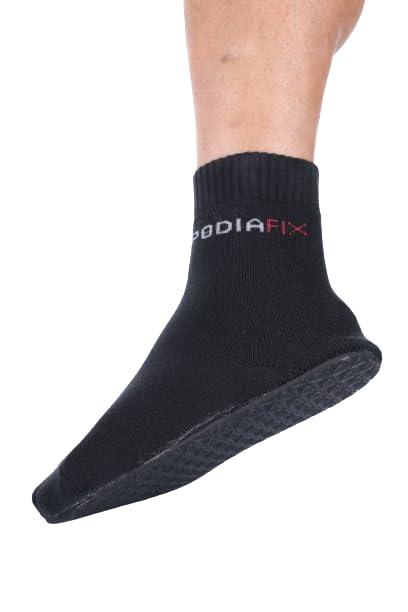 Podiafix PodiaFix Protective Diabetic Temple Socks For Men & Women/Diabetic & Arthritis Socks/Anti-Microbial and Anti-Odour Socks Ultra-Soft Cushioned Sole/Prevents Injuries & Blisters(Unisex)(Black,M)