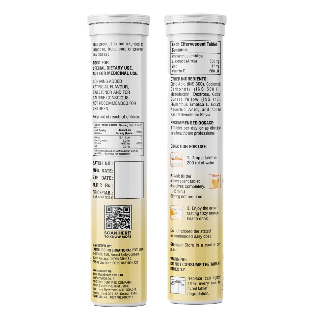 ROYAL SWAG ROYAL SWAG Vitamin C 20 Effervescent Tablets - Immune System Support - Fast Dissolving Tablets for Easy Absorption - Natural Orange Flavor