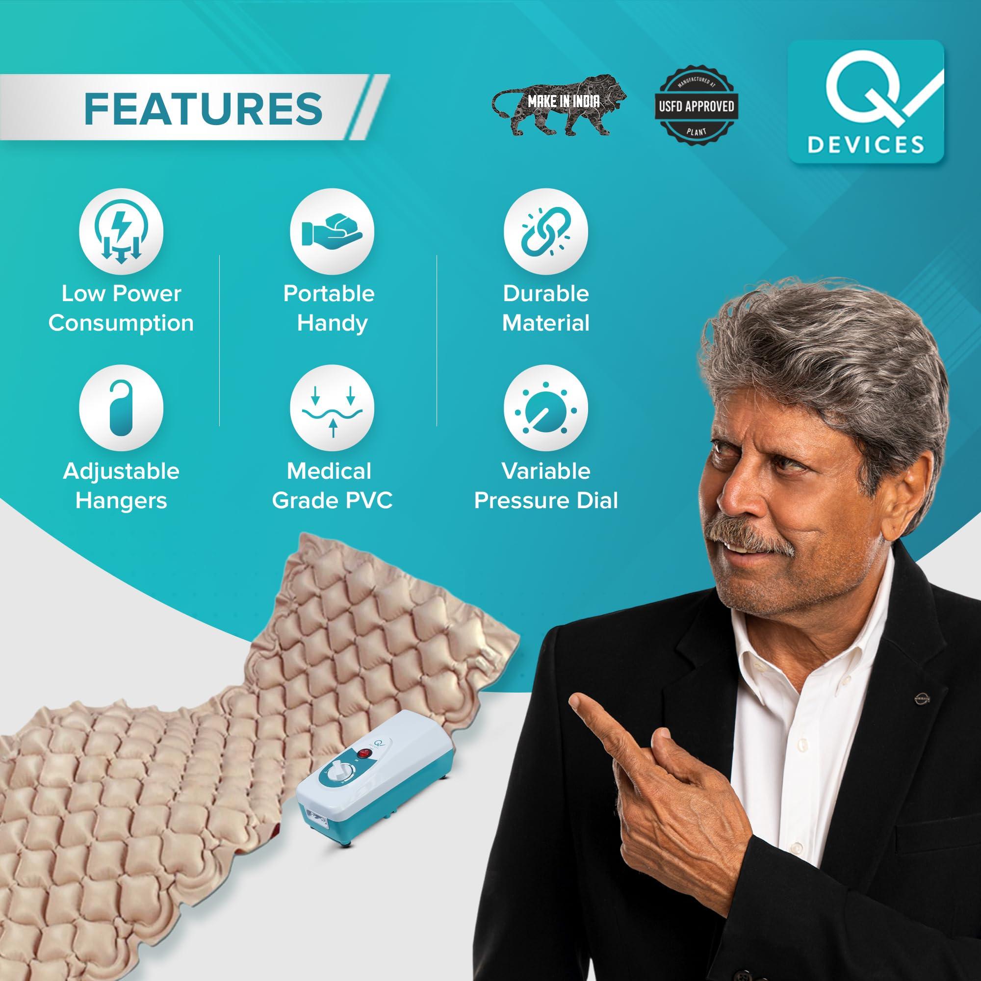 Q DEVICES Q DEVICES Portable Bubble Air Mattress with Compressor, Helps Prevent Bed Sore & Ulcers, Alternative Pressure Therapy, Anti-Decubitus Anti-Bedsore Bubble Pad Mattress