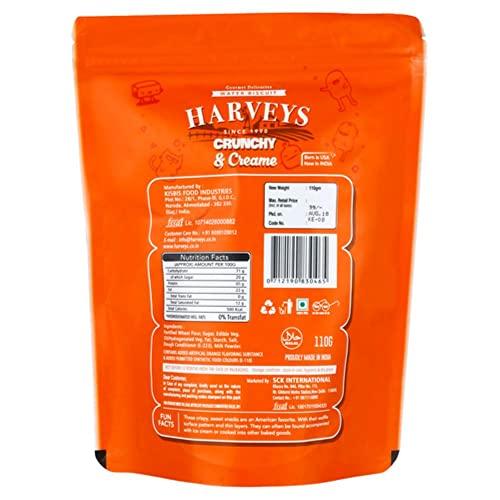 Harveys Harveys Crunchy & Creame Premium Wafer Pouch | Chocolate, Vanilla, Strawberry & Orange Flavours | Pack of 4 | 110 gm x 4