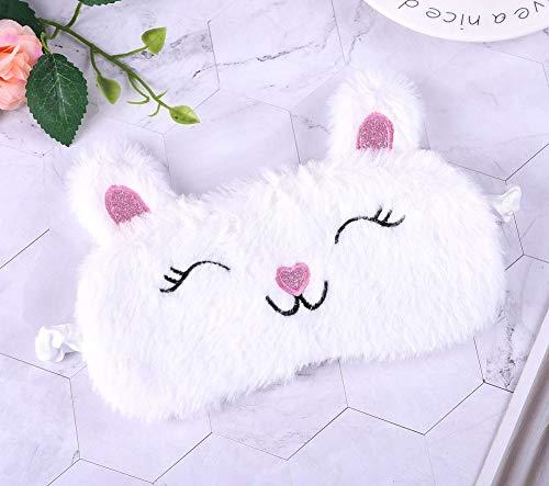 Let Party 2 Pack Cute Animal Sleep Mask for Girls Cute Cartoon Fox Alpaca Soft Plush Blindfold Sleep Masks Eye Cover for Women Girls Travel Nap Night Sleeping