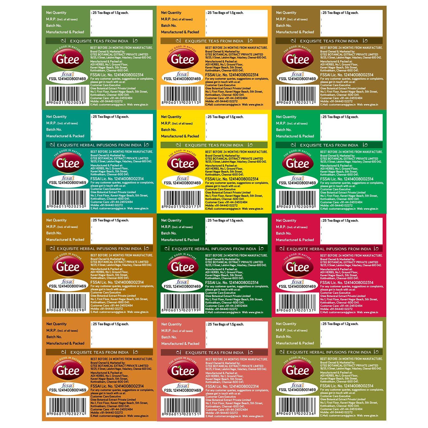 Gtee GTEE ALL VARIANTS, 25 Tea bags (Pack of 12)
