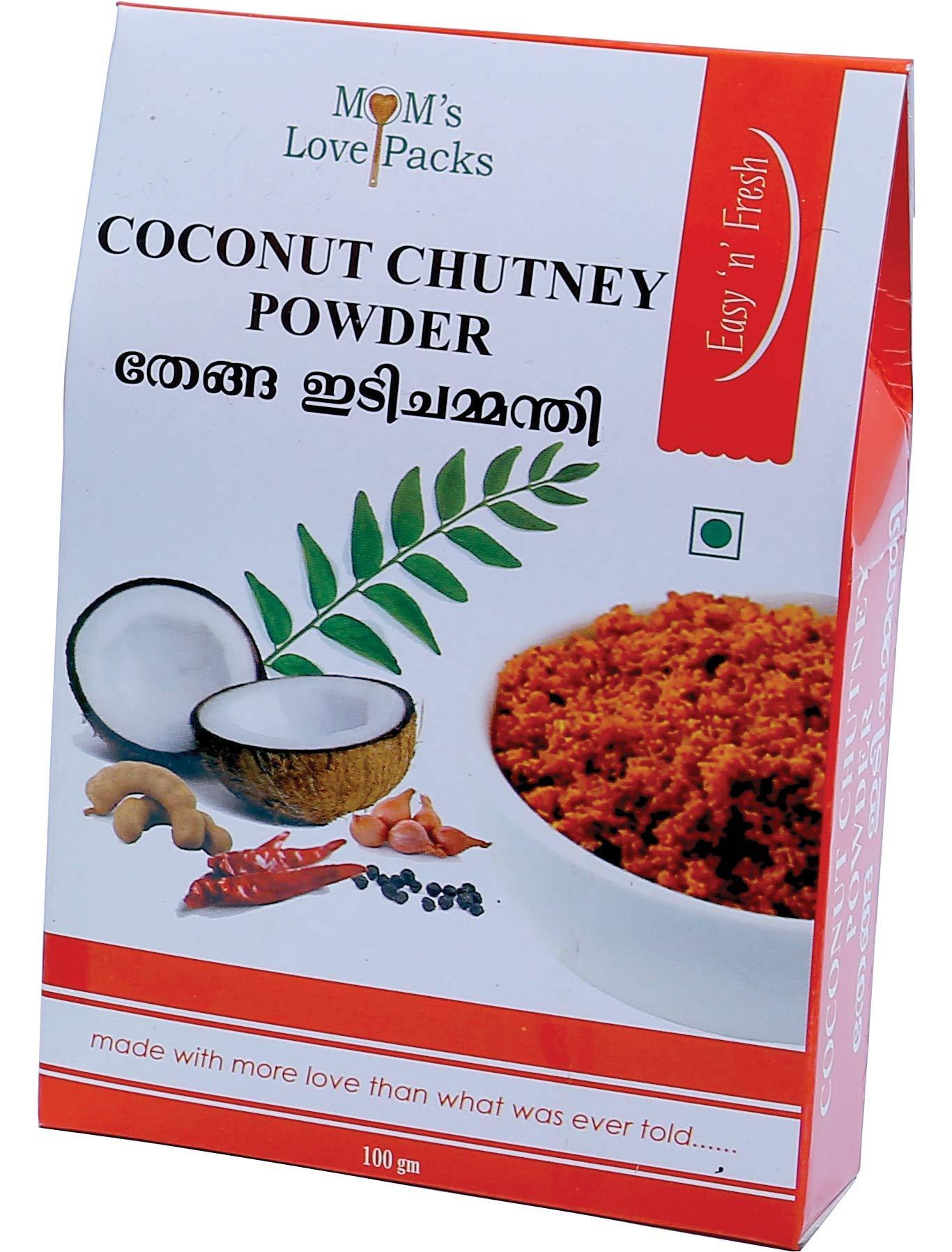 Mom's Love Packs Mom's Love Packs Vegetarian Roasted Coconut Chutney Powder 100gm - (Pack of 3)