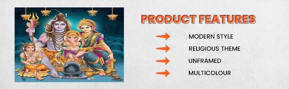 mansh adworld,h1/64A,budh vihar phase-1 new delhi- 3D HIGHTH Qwality SHIV PARIWAR ,Big Saij Large living room hall ofish spash ,water proof washebal plain item walpeper Home Decor Home Imprument,wall sickar,wall maunt self laif,1{saiz-36 in x 24 in} in }