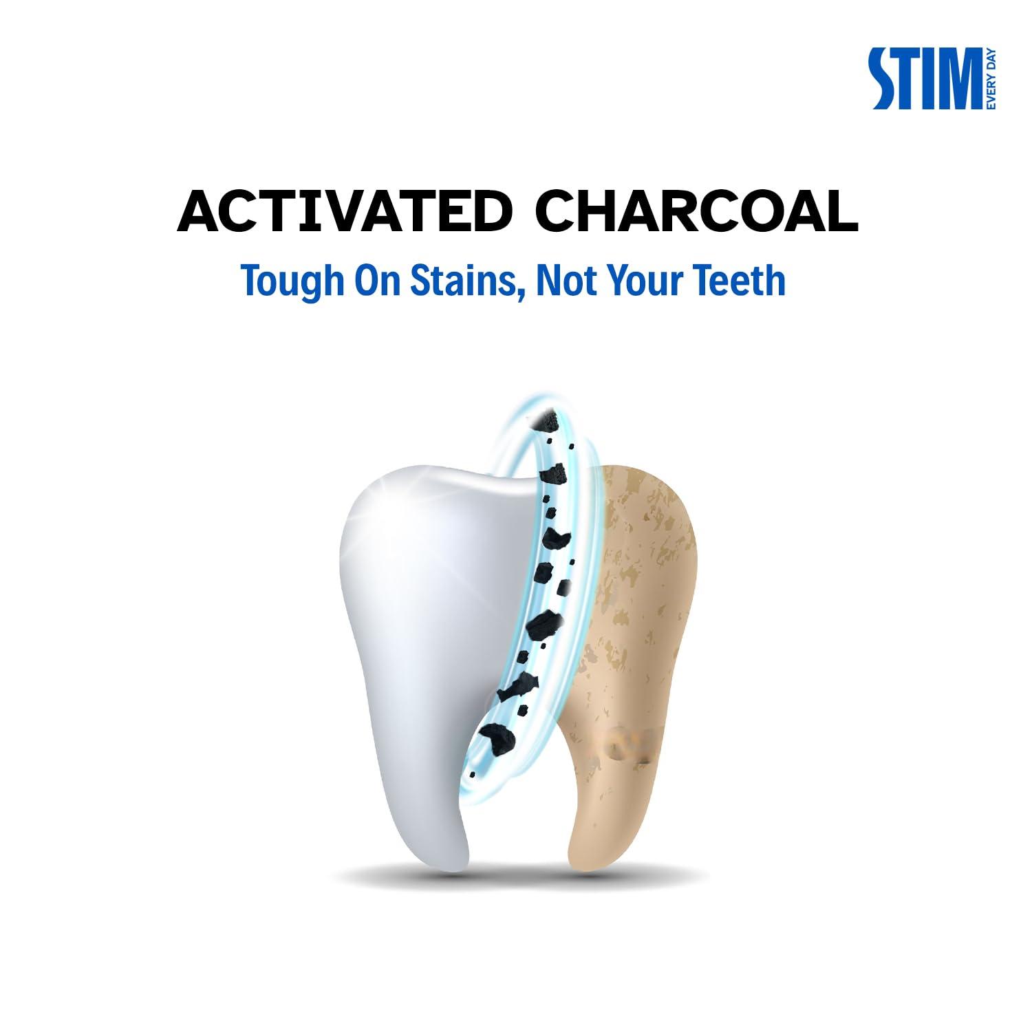 STIM STIM Charcoal Toothpaste For Natural Whitening (80g) Pack of 3