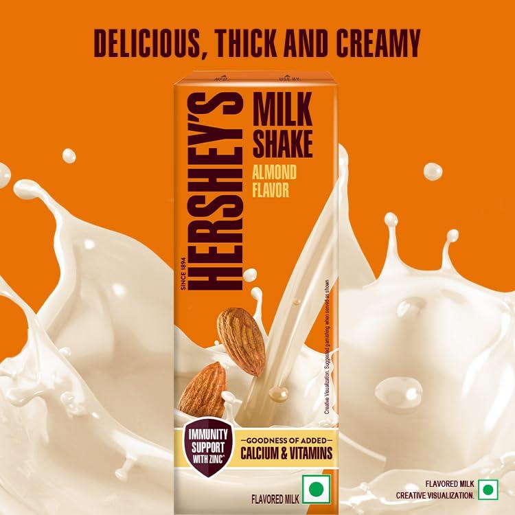 HERSHEY'S HERSHEY\'S Almond Flavored Milkshake | Enriched with Calcium | 180ml - Pack of 4
