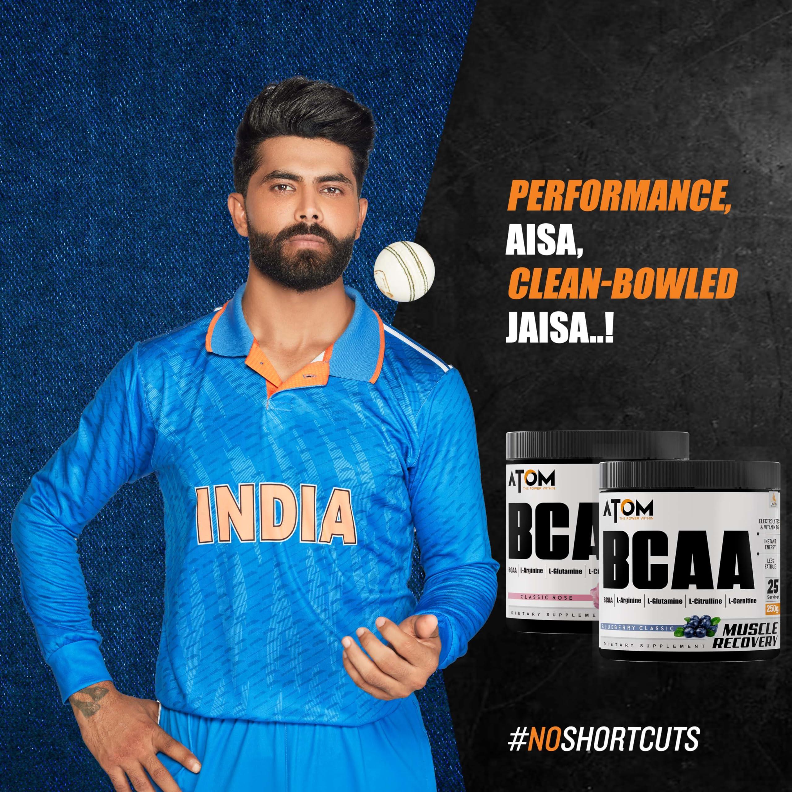 Asitis Nutrition AS-IT-IS ATOM BCAA 250g with L-arginine, L-Carnitine, L-Citrulline for Energy Burst & Athletic Performance, Classic Rose