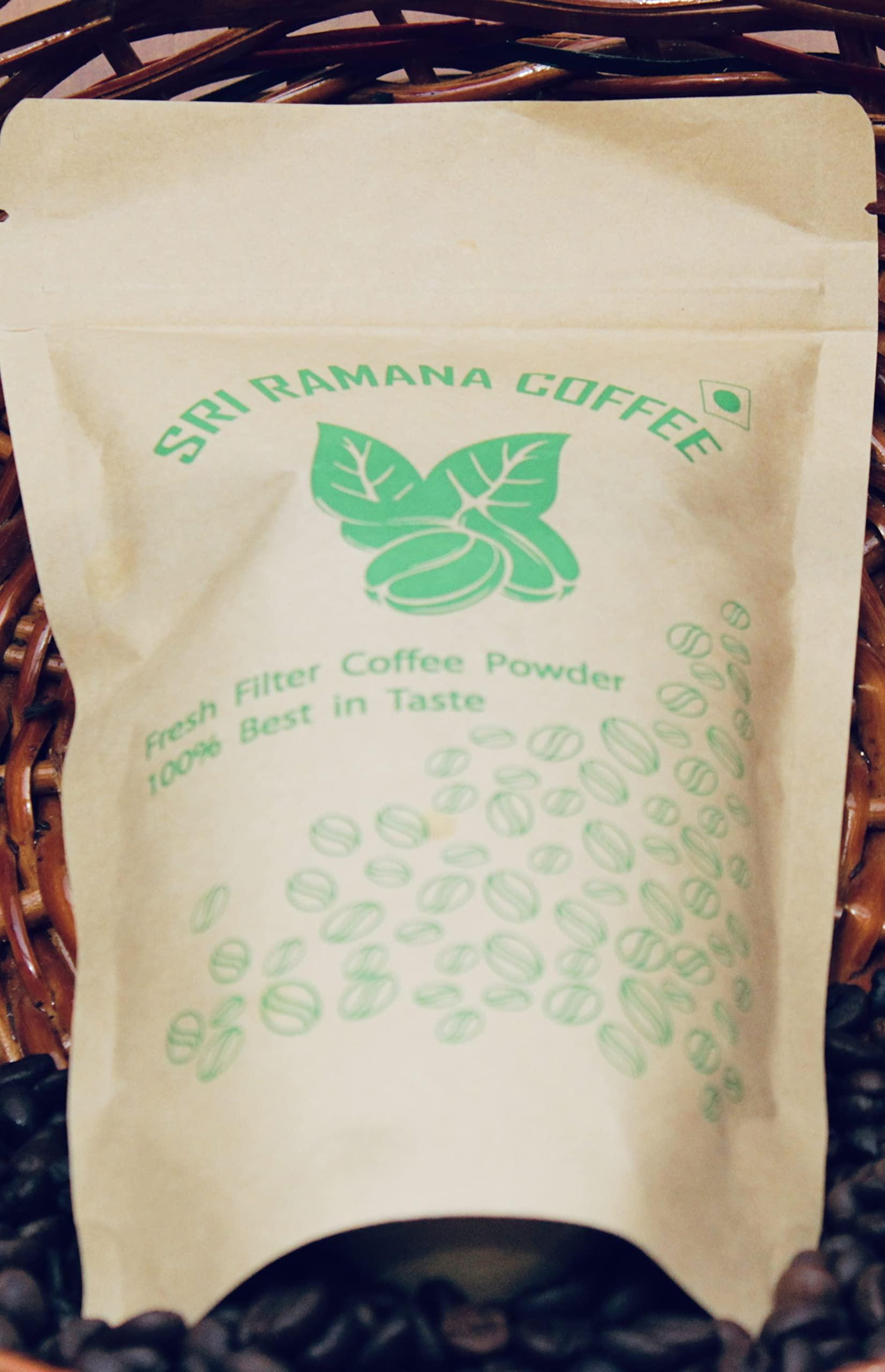SRI RAMANA COFFEE WORKS SRI RAMANA FILTER COFFEE POWDER (80% Arabica & 20% Chicory) I We Blend for Each One's Taste I Freshly Roasted Arabica Beans Powdered once the order is placed I Not an Instant Coffee Powder