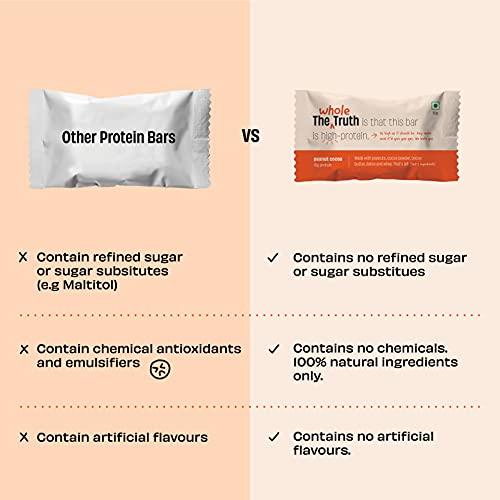 The Whole Truth The Whole Truth - Protein Bars | Peanut Cocoa | Pack of 6 x 52g each | No Added Sugar | No Preservatives | No Artificial Sweeteners | No Gluten or Soy | All Natural Ingredients