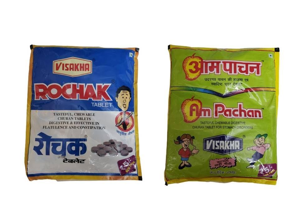 Generic Aam Pachan & Rochak Chatpati Goli Candy- Combo Pack,30 sachets each, (60 sachet) - Tasty Healthy for Digestion - Best for Kids, Men, Women - 90\'s Candy - Helps with acidity, gas and indigestion