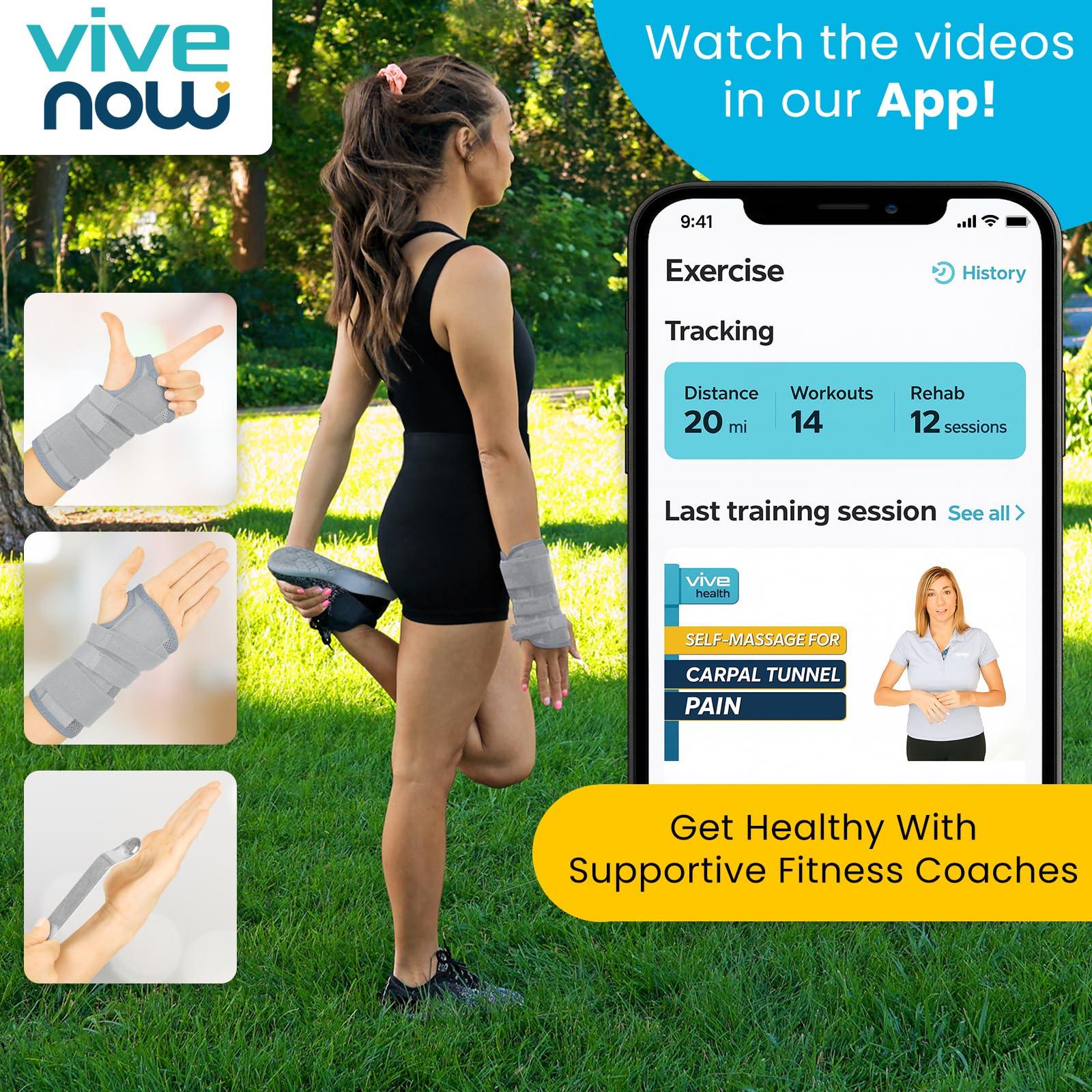 VIVE Vive Carpal Tunnel Wrist Brace (Left & Right) - Arm Compression Hand Support Splint - for Men, Women, Kids, Bowling, Tendonitis, Arthritis, Athletic Pain, Sports, Golf - Universal Adjustable Fit