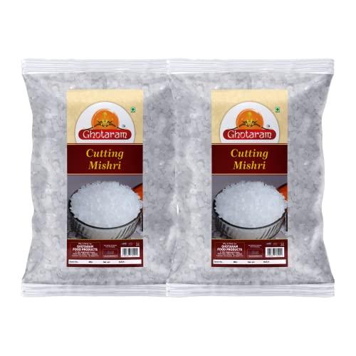 GHOTARAM Ghotaram Sugar Diamond Fresh (Mishri Dana) Sugar Crystals Small | MISHRI Cutting | Misri Dana Parsad | Diamond Rock Sugar Candy | Organic Pure Natural Rich in Nutrients-1960g(pac 2x 980g)