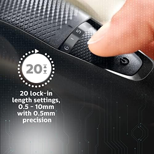 PHILIPS PHILIPS BT3241/15 Smart Beard Trimmer - Power adapt technology for precise trimming for Men- 20 settings; 90 min run time with Quick Charge, Grey and Black