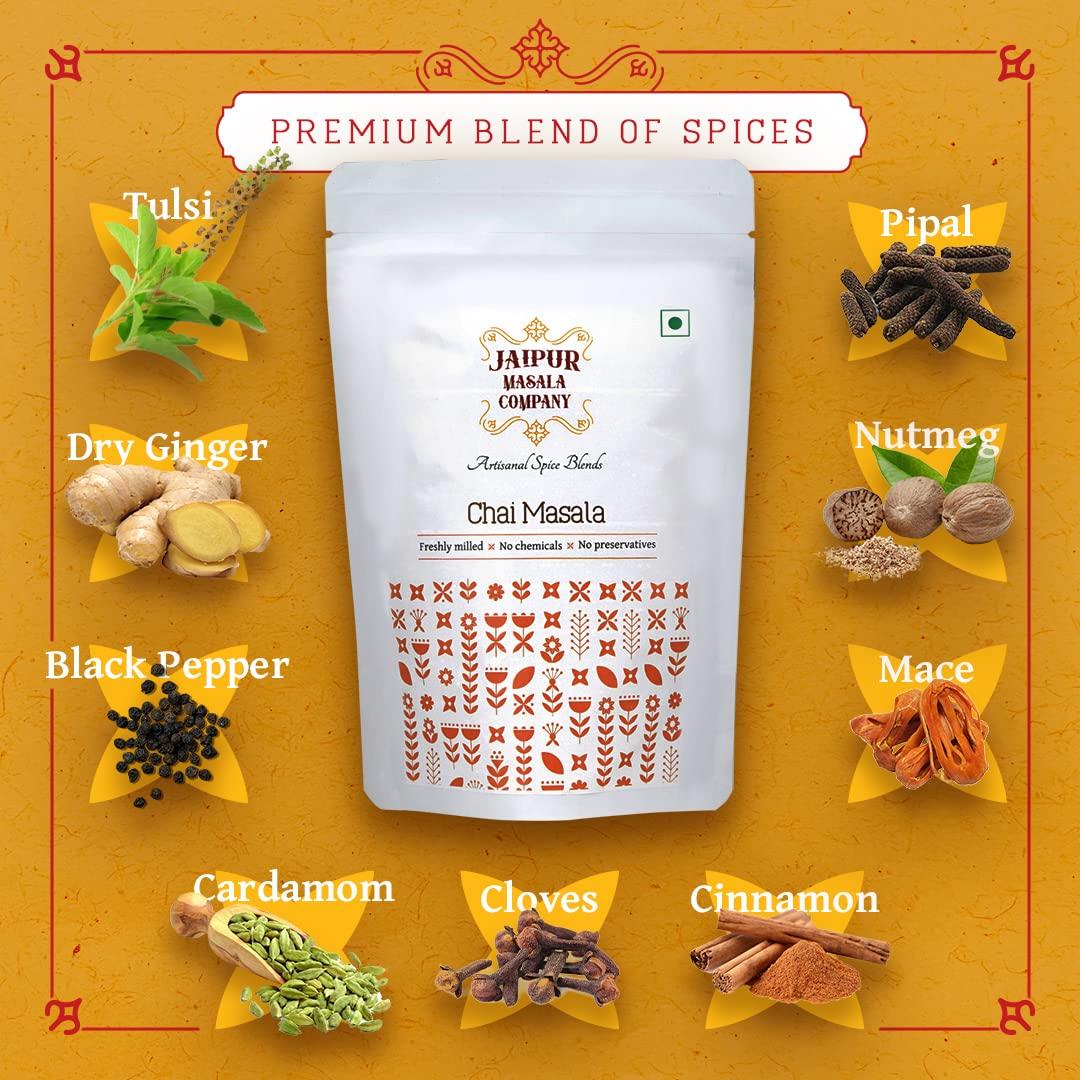 Jaipur Masala Company Jaipur Masala Company Chai Masala 100 Gm | 100% Natural, 9 Premium Spices, For Kadak Masala Chai, Powder